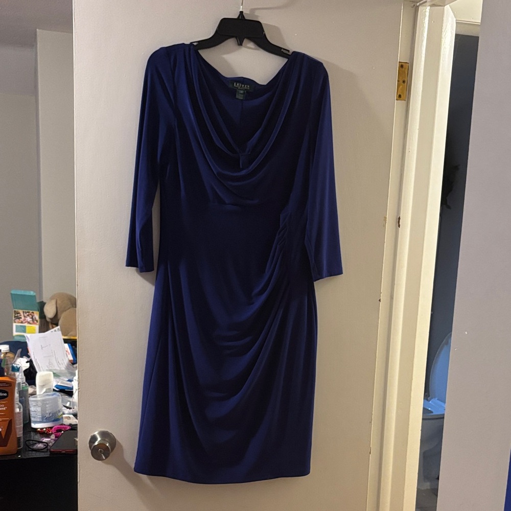 Lauren Ralph Lauren Royal Blue Long Sleeve Dress